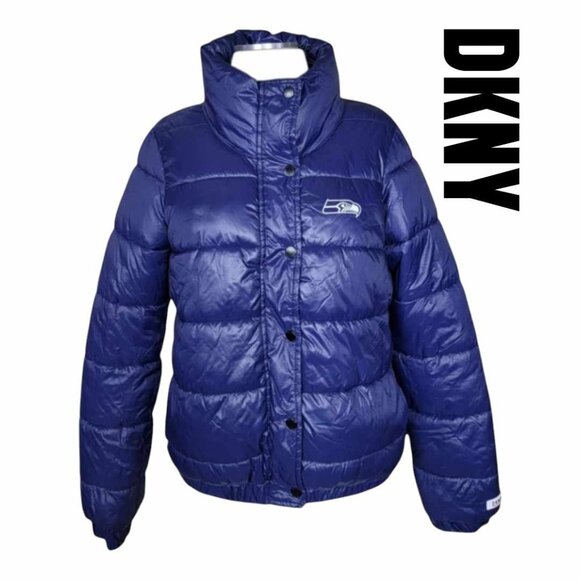 DKNY Seattle Seahawk Puffer Jacket - Purple - Picture 1 of 13
